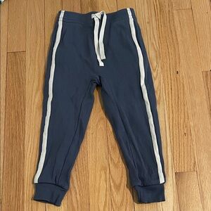 Kids Navy Blue Jogger Pants with White Side Stripes